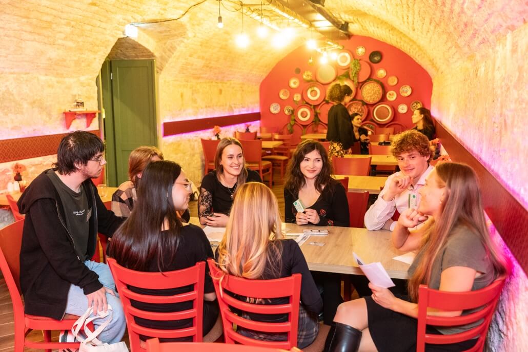 Hungarian Diaspora Scholarship students taking part in a community-building activity during the Welcome Home event in Hungary.