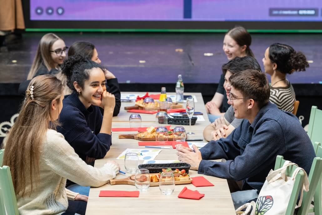Hungarian Diaspora Scholarship students networking and getting to know each other during the Welcome Home community event in Hungary.