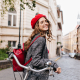 smiling girl with a bike