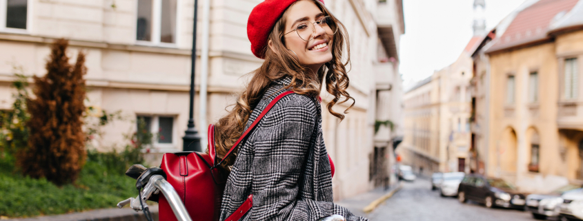 smiling girl with a bike