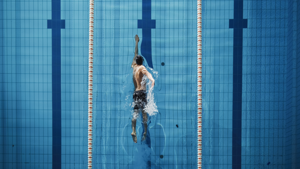 swimmer in a swimming pool